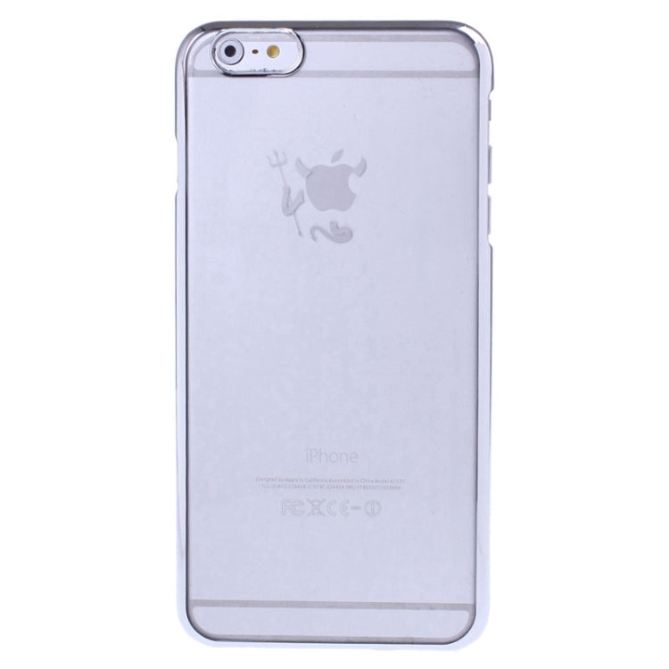 Little Devil Fork Pattern Ultra Thin Plating Border Transparent Plastic Case for iPhone 6 Plus & 6S Plus