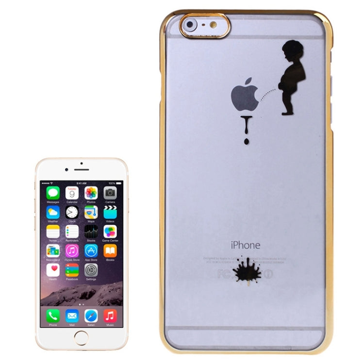 Manneken Pis Pattern Ultra Thin Plating Border Transparent Plastic Case for iPhone 6 Plus & 6S Plus