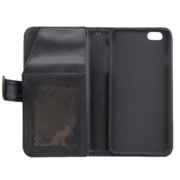 Litchi Texture Wallet Style Leather Case with Lanyard and Card Slots for iPhone 6 Plus & 6S Plus(Black)