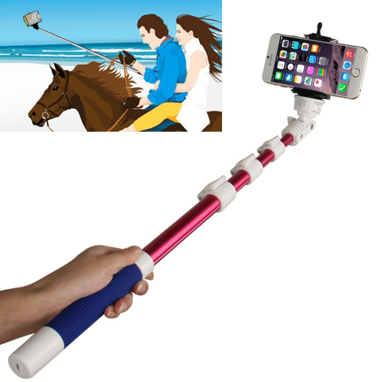 Blue-199, Portable Bluetooth Selfie Stick Monopod Extendable Handheld Holder, Max Length: 94cm