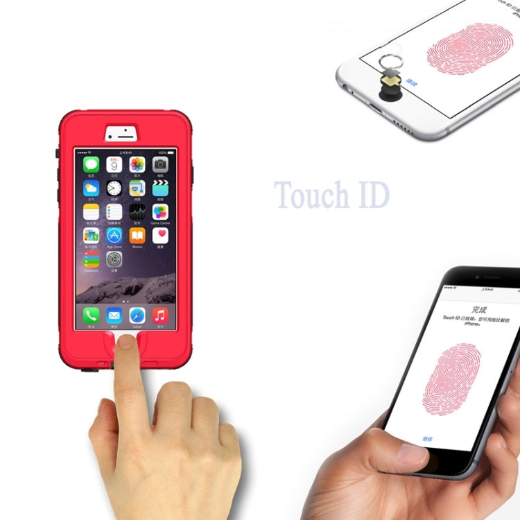 For iPhone 6 Plus & 6s Plus ABS Material Waterproof Protective Case with Button & Fingerprint Unlock & Touch Screen Function