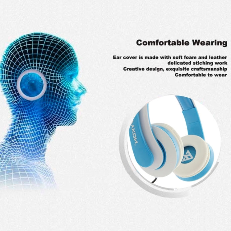 Universal USB Plug Stereo Headset with Mic for Computer, Cable Length: 2m (Blue + White)