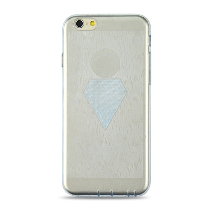 0.3mm Ultrathin Big Diamond Pattern Transparent TPU Case for iPhone 6 Plus