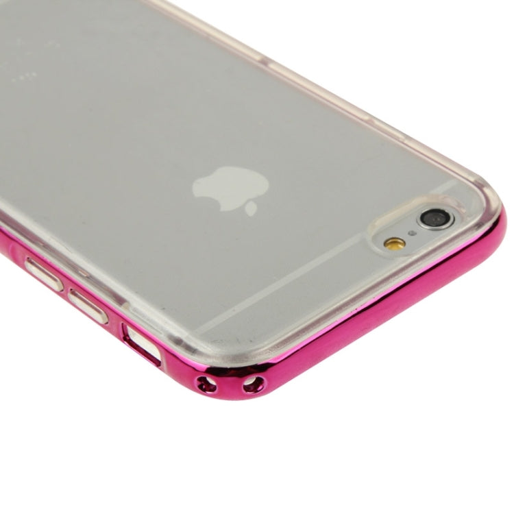 TPU Transparent Protective Case with Colorful Electroplating Frame for iPhone 6 Plus & 6S Plus