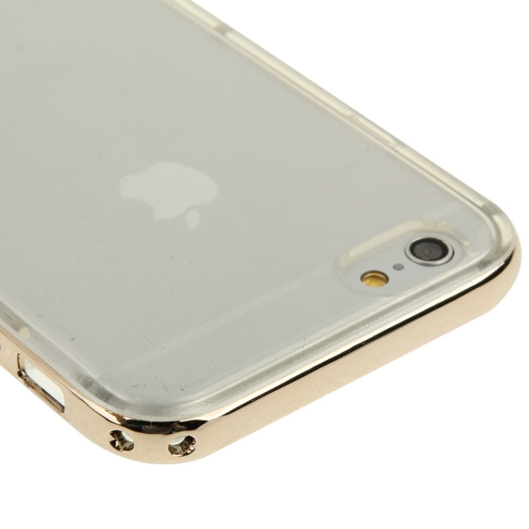 TPU Transparent Protective Case with Colorful Electroplating Frame for iPhone 6 Plus & 6S Plus