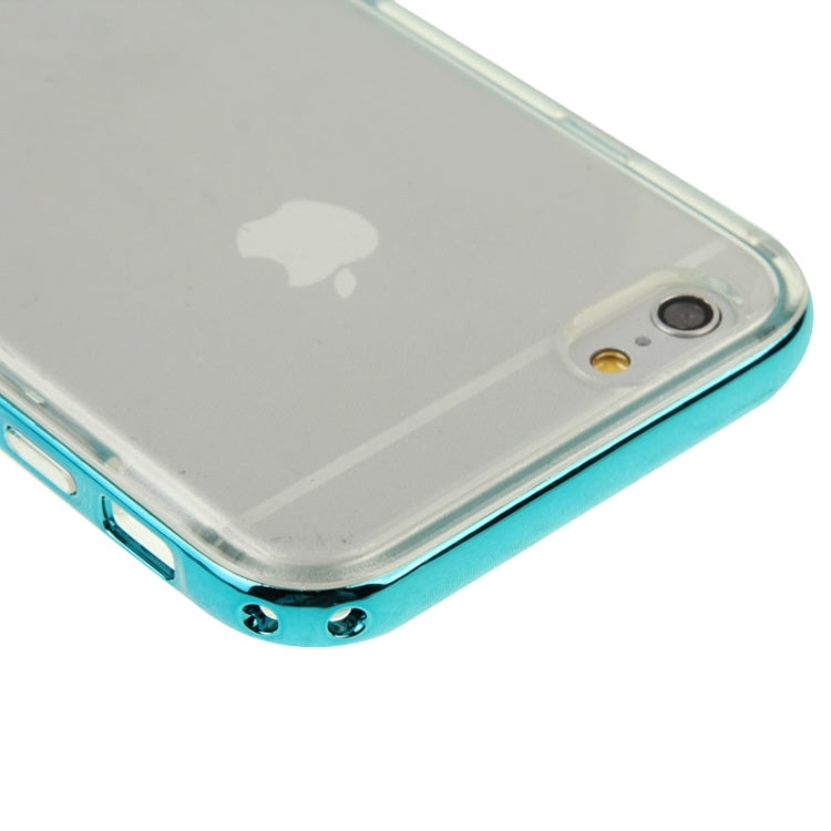 TPU Transparent Protective Case with Colorful Electroplating Frame for iPhone 6 Plus & 6S Plus