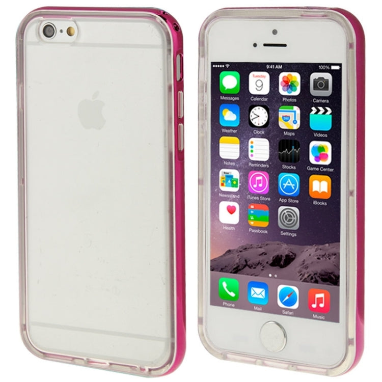 TPU Transparent Protective Case with Colorful Electroplating Frame for iPhone 6 Plus & 6S Plus