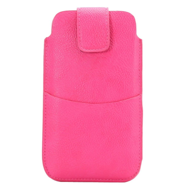 Universal Litchi Texture Vertical Style Leather Case with Loop Sticky & Outer bag Card Slots for iPhone 6 Plus, iPhone 6S Plus, Galaxy S6 edge Plus / A8 / Note 5 / Note 4 / Note 3