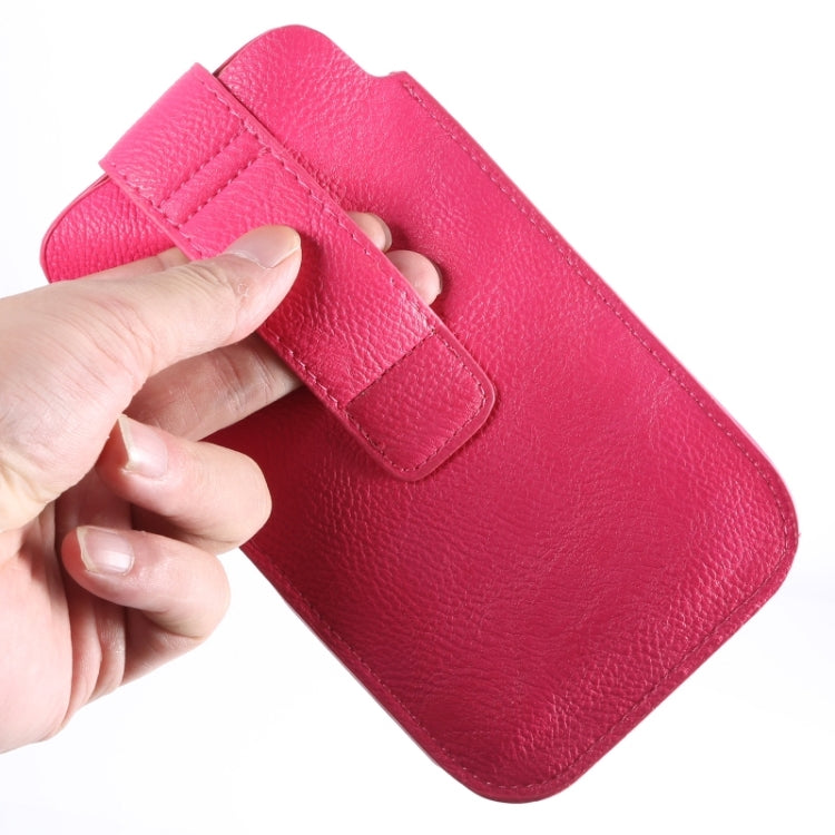 Universal Litchi Texture Vertical Style Leather Case with Loop Sticky & Outer bag Card Slots for iPhone 6 Plus, iPhone 6S Plus, Galaxy S6 edge Plus / A8 / Note 5 / Note 4 / Note 3