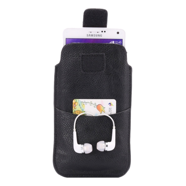 Universal Litchi Texture Vertical Style Leather Case with Loop Sticky & Outer bag Card Slots for iPhone 6 Plus / Galaxy Note 8 / Galaxy Mega 6.3 / i9200 / Note 4 / Note 3