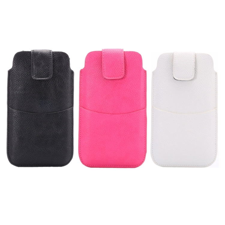 Universal Litchi Texture Vertical Style Leather Case with Loop Sticky & Outer bag Card Slots for iPhone 6 Plus / Galaxy Note 8 / Galaxy Mega 6.3 / i9200 / Note 4 / Note 3