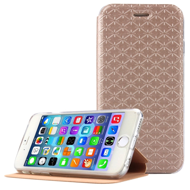 Diamond Pattern Horizontal Flip Leather Case with Holder & Wake-up / Sleep Function for iPhone 6 Plus