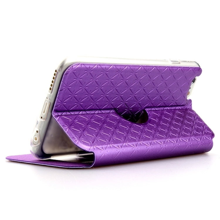 Diamond Pattern Horizontal Flip Leather Case with Holder & Wake-up / Sleep Function for iPhone 6 Plus