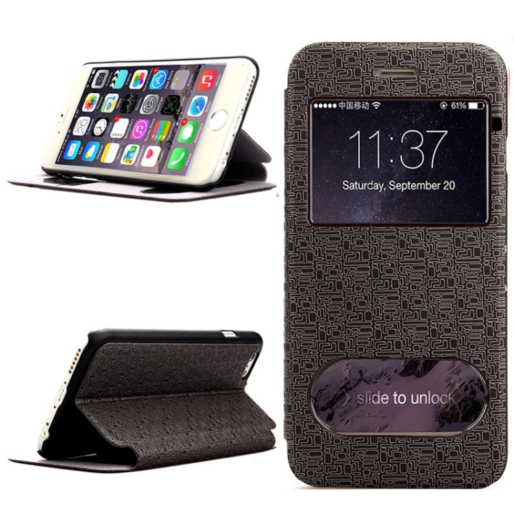 Maze Pattern Flip Leather Case with Holder & Wake-up / Sleep Function & Caller ID Display for iPhone 6 Plus & 6s Plus