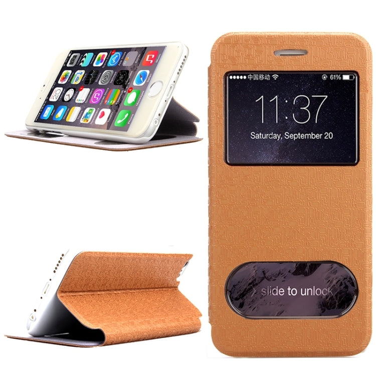 Maze Pattern Flip Leather Case with Holder & Wake-up / Sleep Function & Caller ID Display for iPhone 6 Plus & 6s Plus