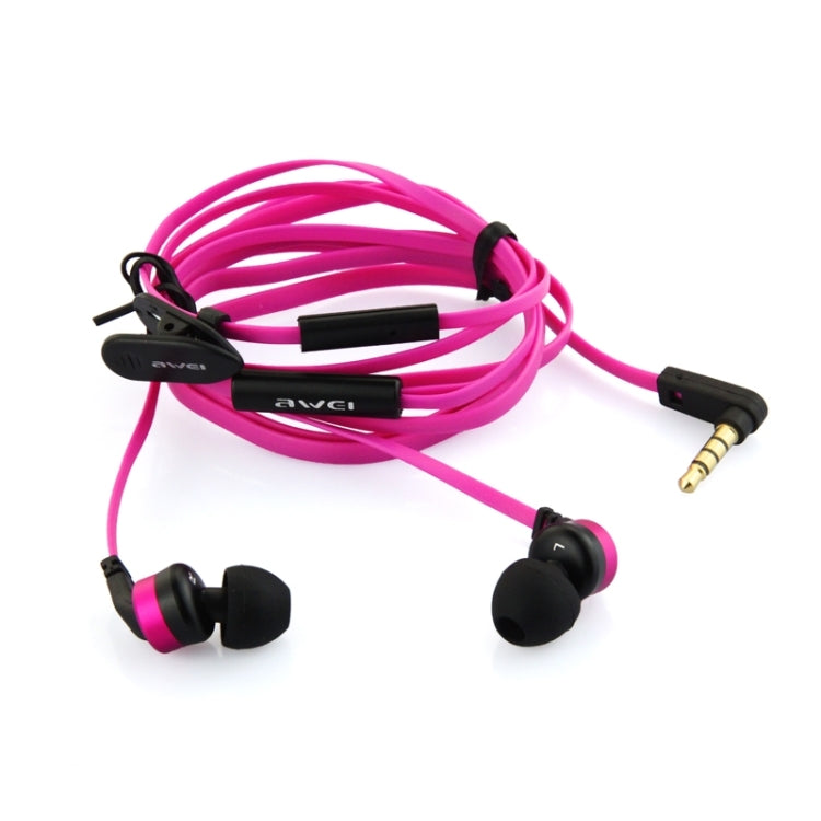 Awei-ES13i 3.5mm Plug Noodle Wired Style In-ear Stereo Earphone with Mic, Cable Length: about 1.2m, For iPad, iPhone, Galaxy, Huawei, Xiaomi, LG, HTC and Other Smart Phones