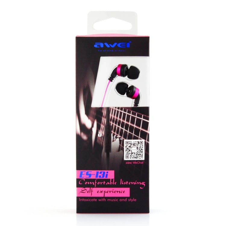 Awei-ES13i 3.5mm Plug Noodle Wired Style In-ear Stereo Earphone with Mic, Cable Length: about 1.2m, For iPad, iPhone, Galaxy, Huawei, Xiaomi, LG, HTC and Other Smart Phones