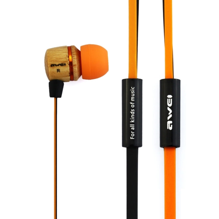 Awei-ES16Hi 3.5mm Plug Wood Style Wired In-ear Stereo Earphone with Mic, Cable Length: about 1.2m, For iPad, iPhone, Galaxy, Huawei, Xiaomi, LG, HTC and Other Smart Phones