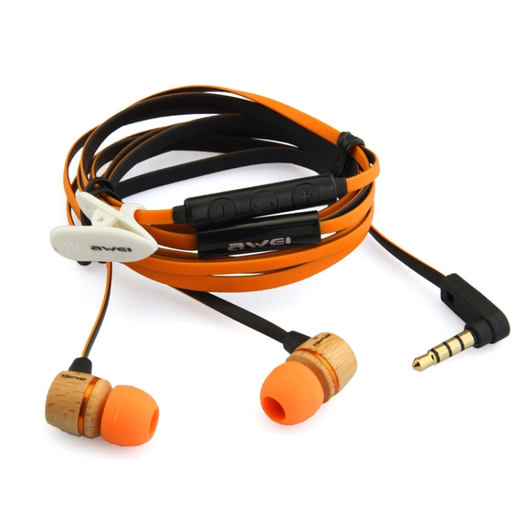 Awei-ES16Hi 3.5mm Plug Wood Style Wired In-ear Stereo Earphone with Mic, Cable Length: about 1.2m, For iPad, iPhone, Galaxy, Huawei, Xiaomi, LG, HTC and Other Smart Phones