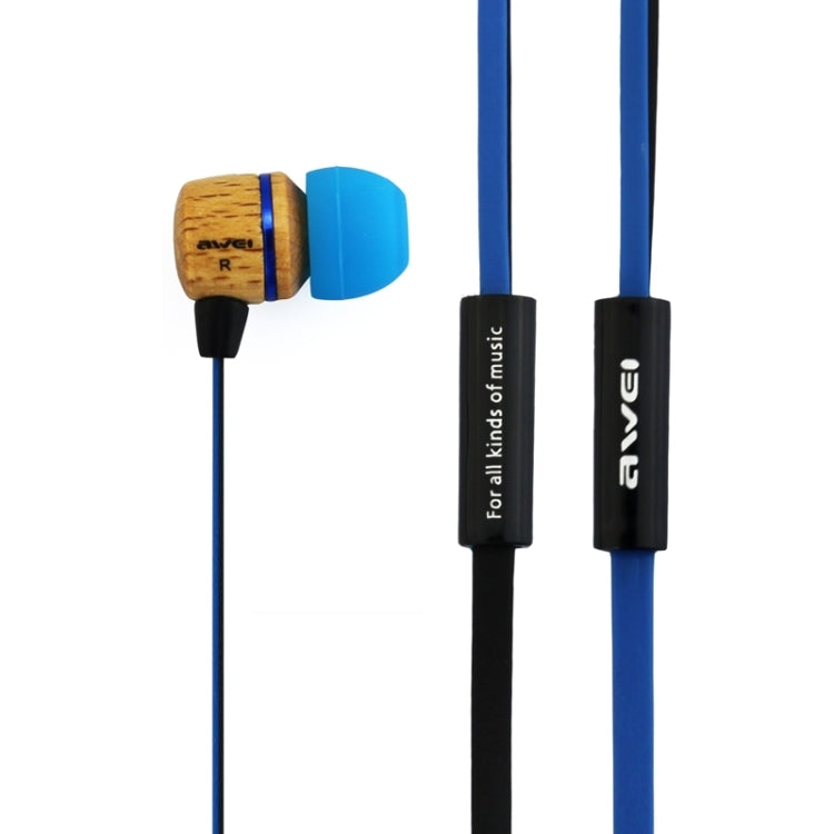 Awei-ES16Hi 3.5mm Plug Wood Style Wired In-ear Stereo Earphone with Mic, Cable Length: about 1.2m, For iPad, iPhone, Galaxy, Huawei, Xiaomi, LG, HTC and Other Smart Phones
