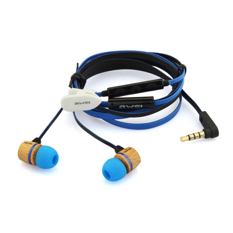 Awei-ES16Hi 3.5mm Plug Wood Style Wired In-ear Stereo Earphone with Mic, Cable Length: about 1.2m, For iPad, iPhone, Galaxy, Huawei, Xiaomi, LG, HTC and Other Smart Phones