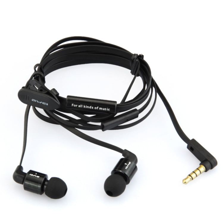 Awei-ES600i 3.5mm Plug Noodle Wired Style In-ear Stereo Earphone with Mic, Cable Length: about 1.2m, For iPad, iPhone, Galaxy, Huawei, Xiaomi, LG, HTC and Other Smart Phones