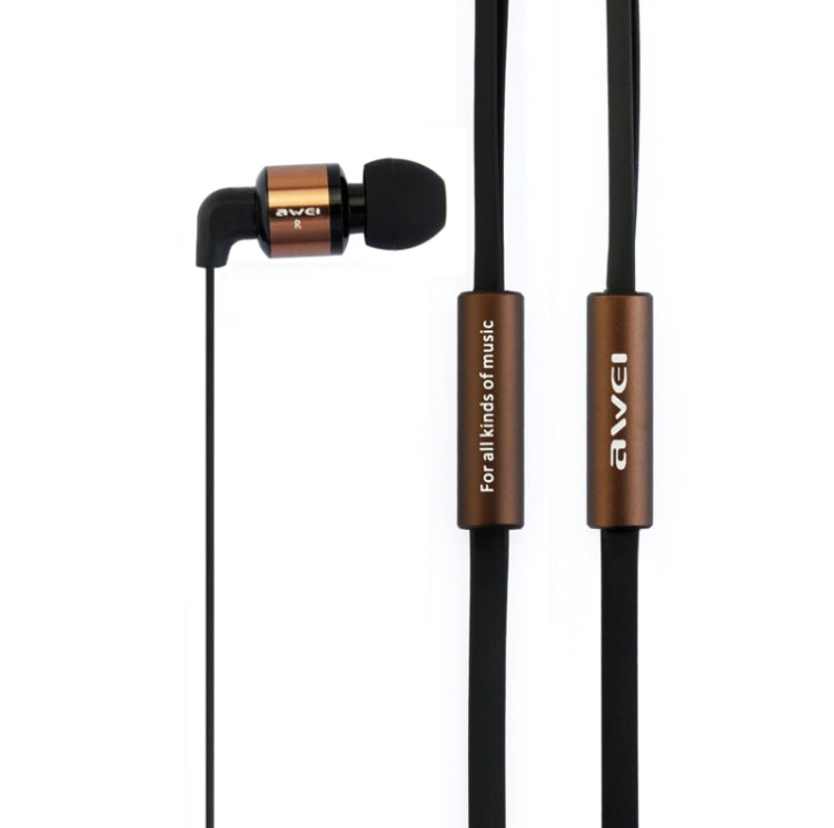 Awei-ES600i 3.5mm Plug Noodle Wired Style In-ear Stereo Earphone with Mic, Cable Length: about 1.2m, For iPad, iPhone, Galaxy, Huawei, Xiaomi, LG, HTC and Other Smart Phones