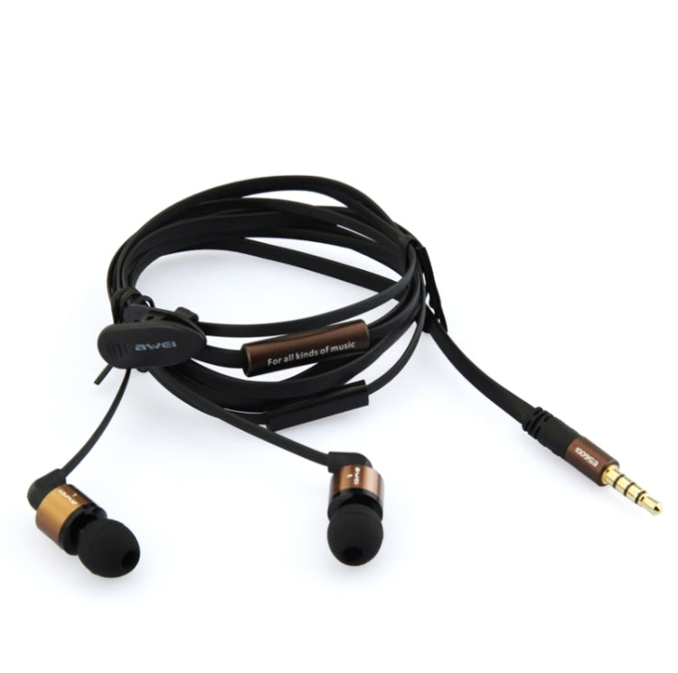 Awei-ES600i 3.5mm Plug Noodle Wired Style In-ear Stereo Earphone with Mic, Cable Length: about 1.2m, For iPad, iPhone, Galaxy, Huawei, Xiaomi, LG, HTC and Other Smart Phones