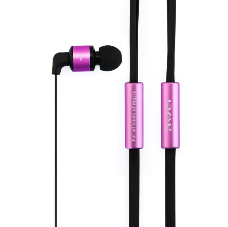 Awei-ES600i 3.5mm Plug Noodle Wired Style In-ear Stereo Earphone with Mic, Cable Length: about 1.2m, For iPad, iPhone, Galaxy, Huawei, Xiaomi, LG, HTC and Other Smart Phones