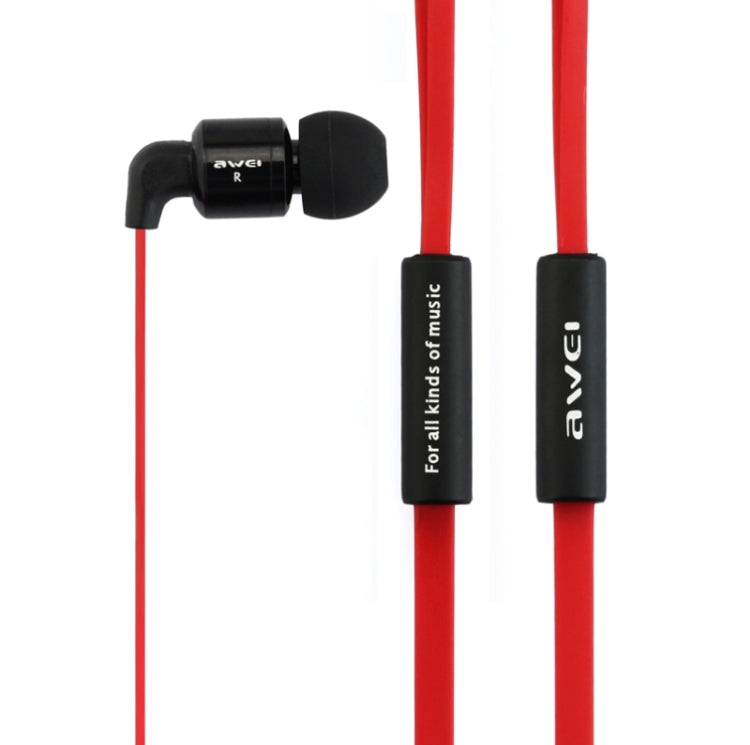 Awei-ES600i 3.5mm Plug Noodle Wired Style In-ear Stereo Earphone with Mic, Cable Length: about 1.2m, For iPad, iPhone, Galaxy, Huawei, Xiaomi, LG, HTC and Other Smart Phones