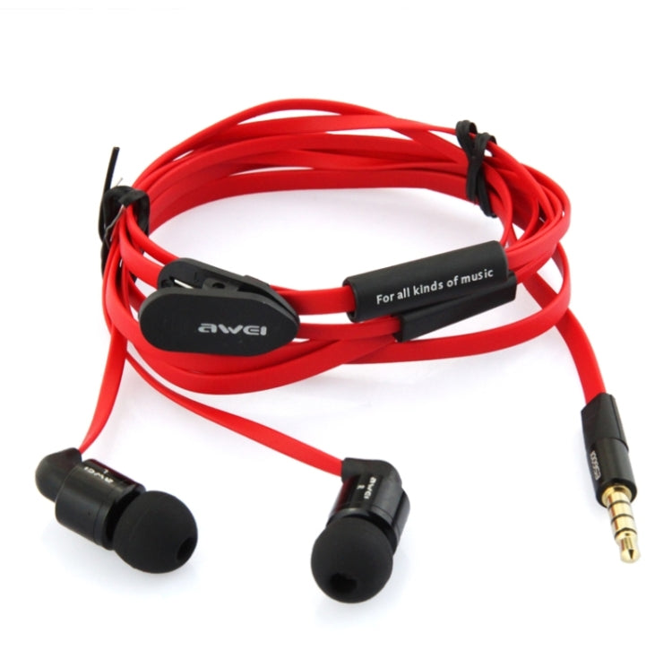 Awei-ES600i 3.5mm Plug Noodle Wired Style In-ear Stereo Earphone with Mic, Cable Length: about 1.2m, For iPad, iPhone, Galaxy, Huawei, Xiaomi, LG, HTC and Other Smart Phones