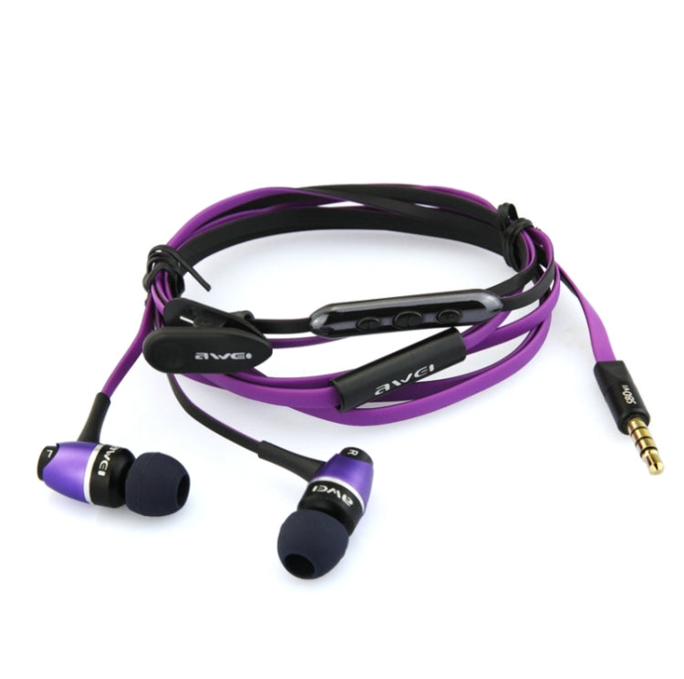 Awei S80vi 3.5mm Plug Noodle Wired Style In-ear Stereo Earphone with Mic, Cable Length: about 1.2m, For iPad, iPhone, Galaxy, Huawei, Xiaomi, LG, HTC and Other Smart Phones
