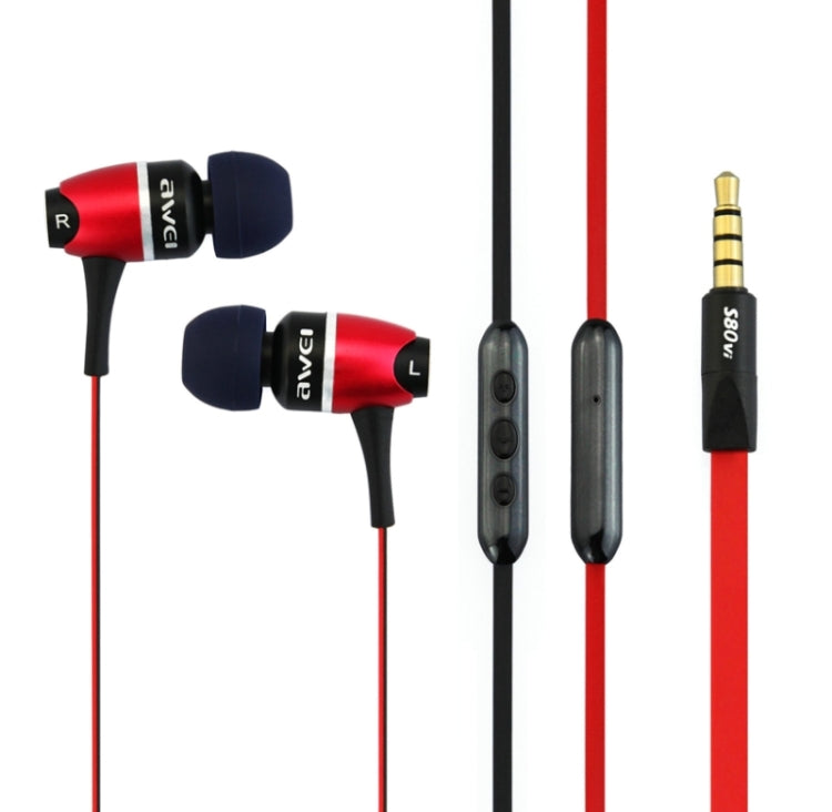 Awei S80vi 3.5mm Plug Noodle Wired Style In-ear Stereo Earphone with Mic, Cable Length: about 1.2m, For iPad, iPhone, Galaxy, Huawei, Xiaomi, LG, HTC and Other Smart Phones