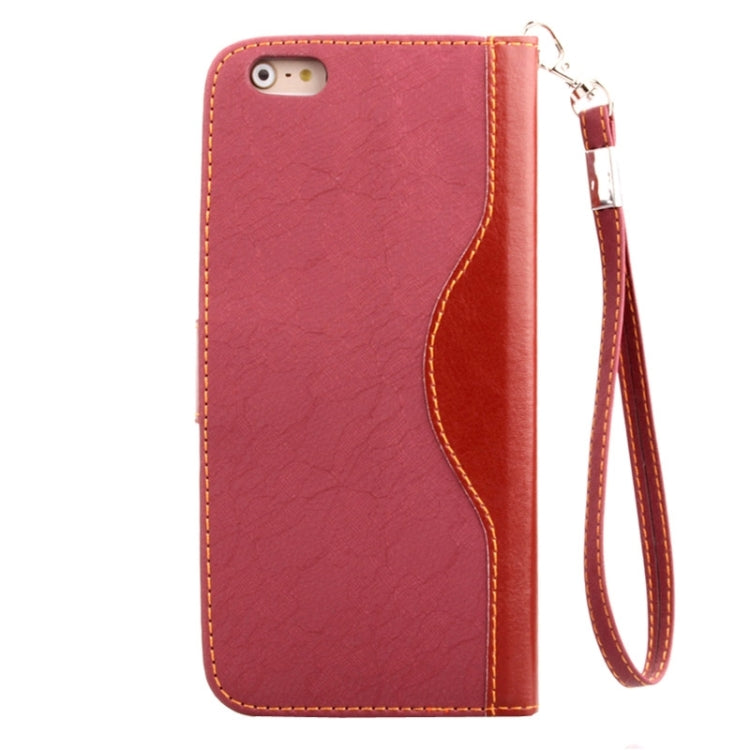 Lace Texture Contrast Color Leather Case with Holder & Card Slots & Wallet & Lanyard for iPhone 6 Plus & 6S Plus