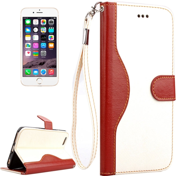 Lace Texture Contrast Color Leather Case with Holder & Card Slots & Wallet & Lanyard for iPhone 6 Plus & 6S Plus