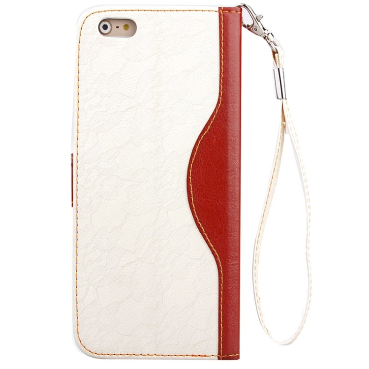 Lace Texture Contrast Color Leather Case with Holder & Card Slots & Wallet & Lanyard for iPhone 6 Plus & 6S Plus