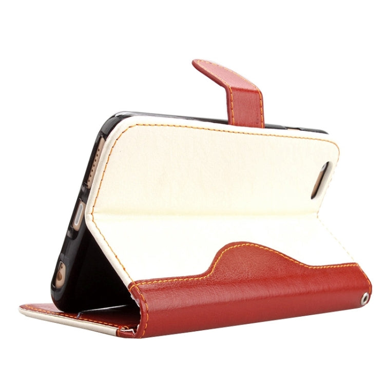 Lace Texture Contrast Color Leather Case with Holder & Card Slots & Wallet & Lanyard for iPhone 6 Plus & 6S Plus