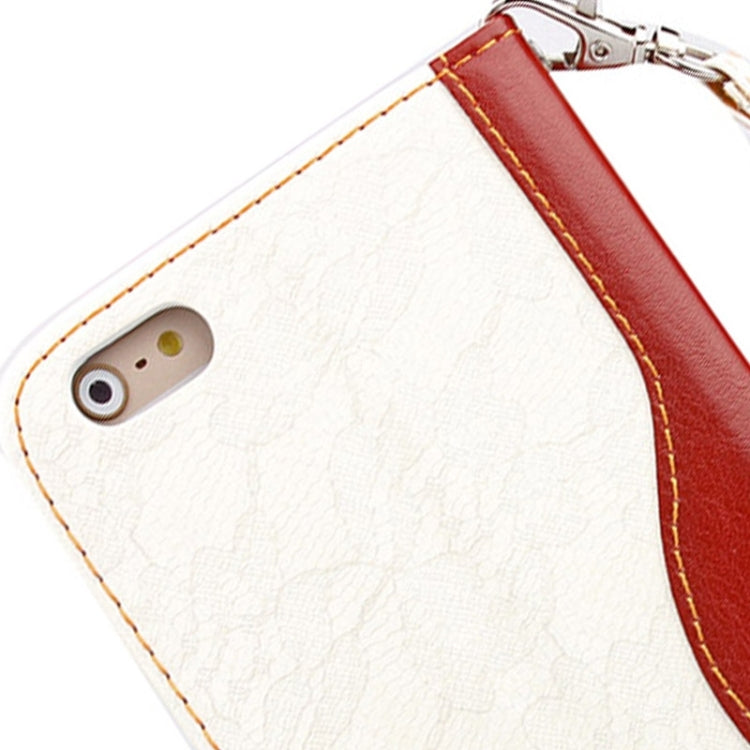 Lace Texture Contrast Color Leather Case with Holder & Card Slots & Wallet & Lanyard for iPhone 6 Plus & 6S Plus