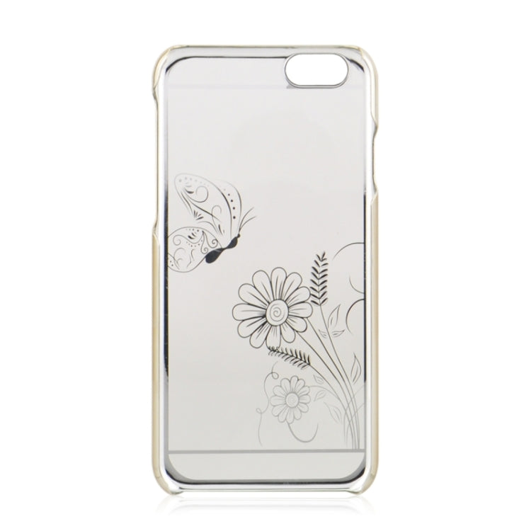 5.5 Inch Colorful Butterfly and Flowers Pattern Ultra Thin Plating Border Transparent Plastic Back Cover Case for iPhone 6 Plus & 6S Plus