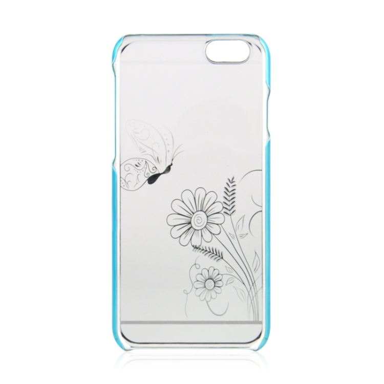 5.5 Inch Colorful Butterfly and Flowers Pattern Ultra Thin Plating Border Transparent Plastic Back Cover Case for iPhone 6 Plus & 6S Plus
