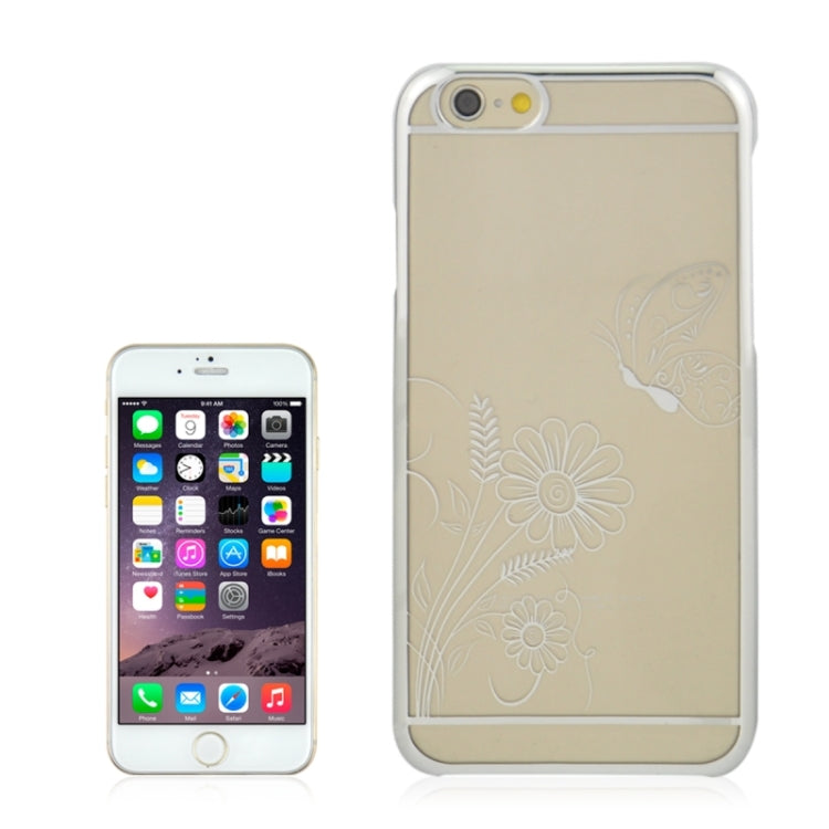 5.5 Inch Colorful Butterfly and Flowers Pattern Ultra Thin Plating Border Transparent Plastic Back Cover Case for iPhone 6 Plus & 6S Plus