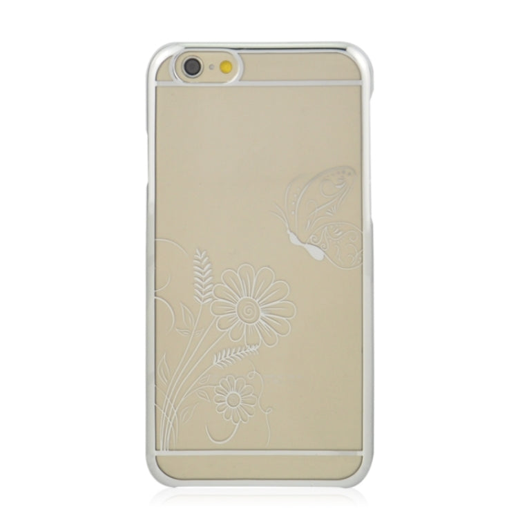 5.5 Inch Colorful Butterfly and Flowers Pattern Ultra Thin Plating Border Transparent Plastic Back Cover Case for iPhone 6 Plus & 6S Plus