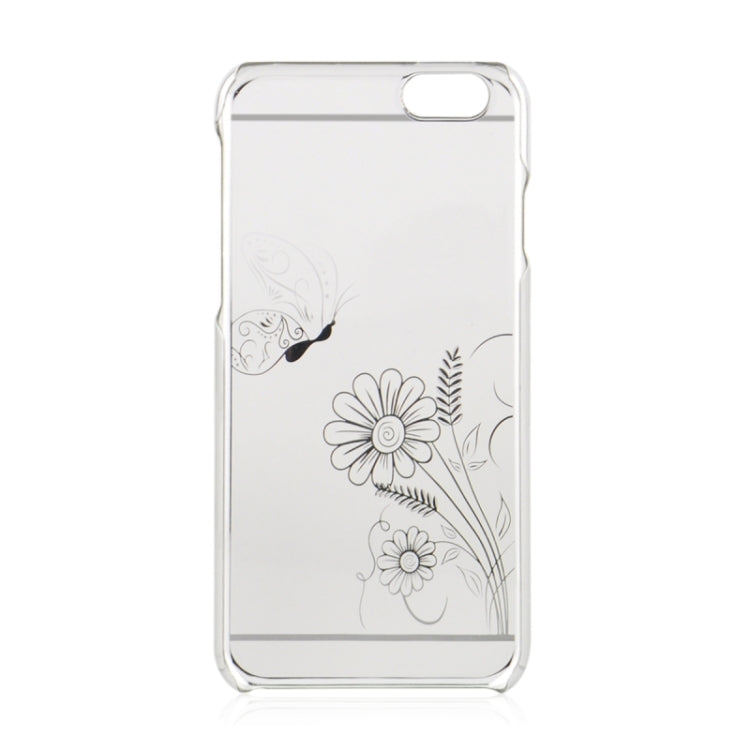 5.5 Inch Colorful Butterfly and Flowers Pattern Ultra Thin Plating Border Transparent Plastic Back Cover Case for iPhone 6 Plus & 6S Plus