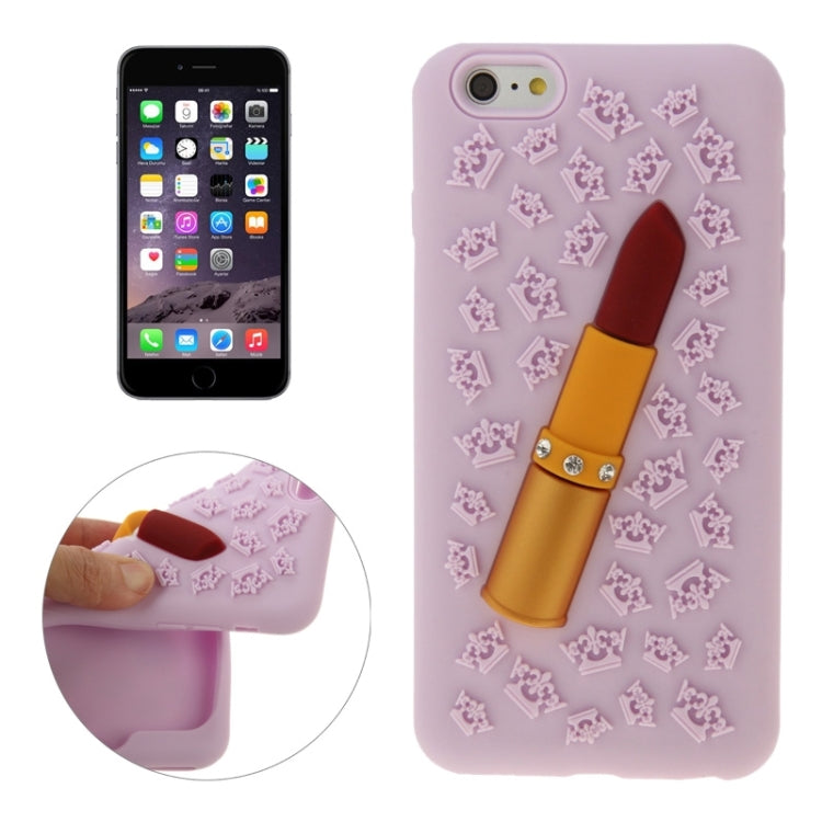 3D Lipstick Pattern Silicone Protective Case for iPhone 6 Plus