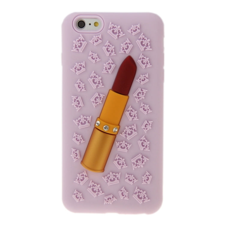 3D Lipstick Pattern Silicone Protective Case for iPhone 6 Plus