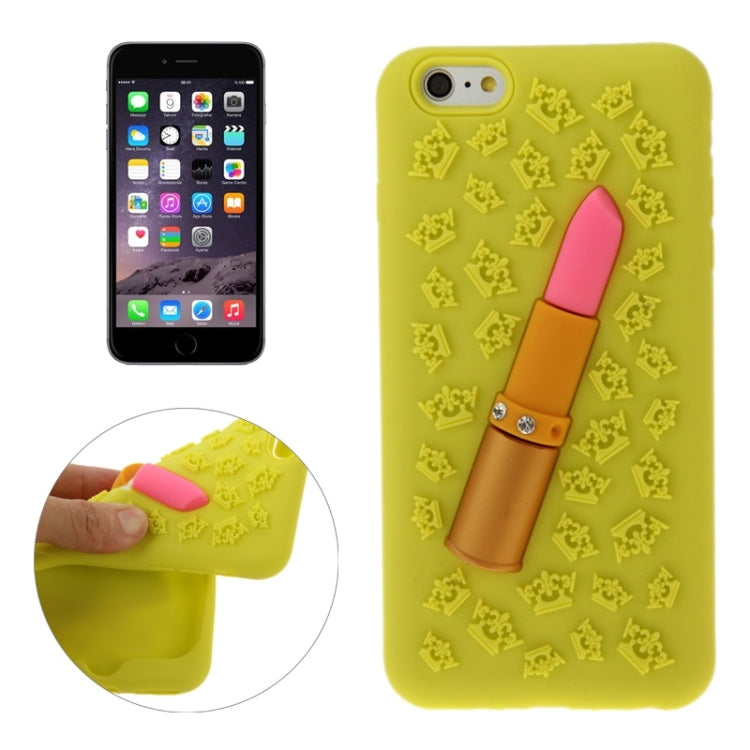 3D Lipstick Pattern Silicone Protective Case for iPhone 6 Plus