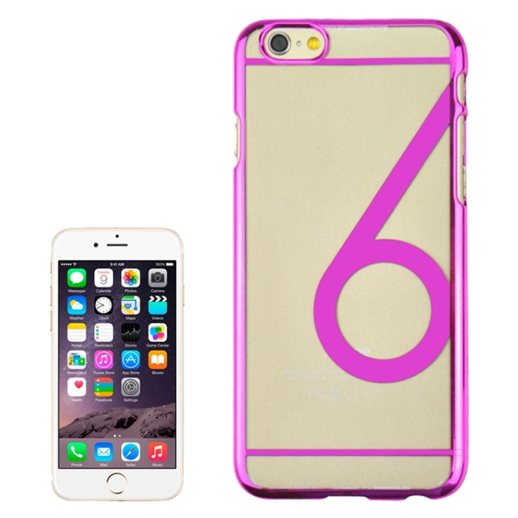 Num 6 Pattern Ultra-thin Plating Skinning Protective Hard Case for iPhone 6 Plus & 6S Plus