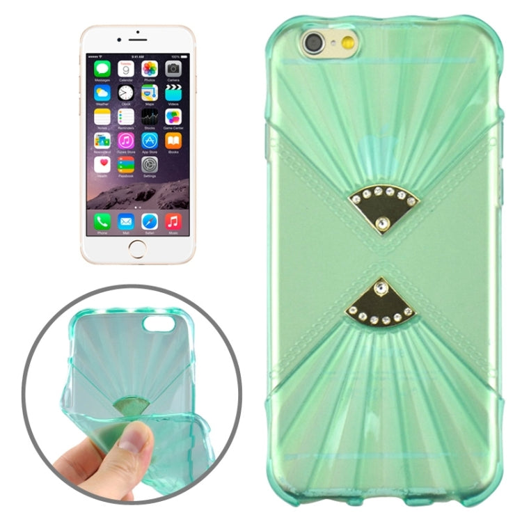 0.6mm Ultra-thin Double Fans Diamond-encrusted TPU Case for iPhone 6 Plus & 6S Plus