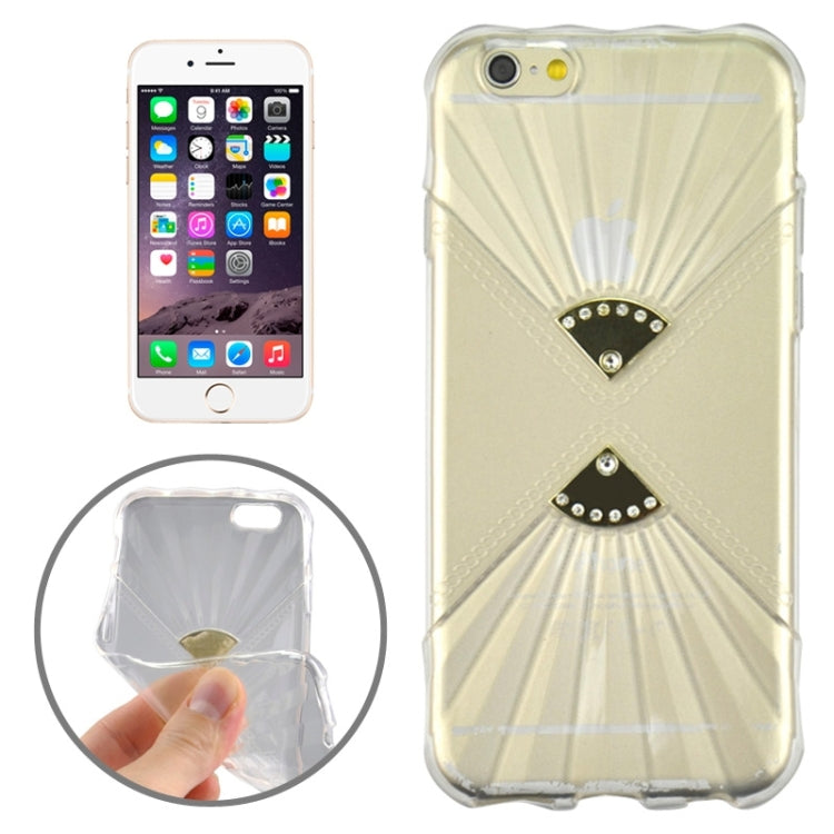 0.6mm Ultra-thin Double Fans Diamond-encrusted TPU Case for iPhone 6 Plus & 6S Plus