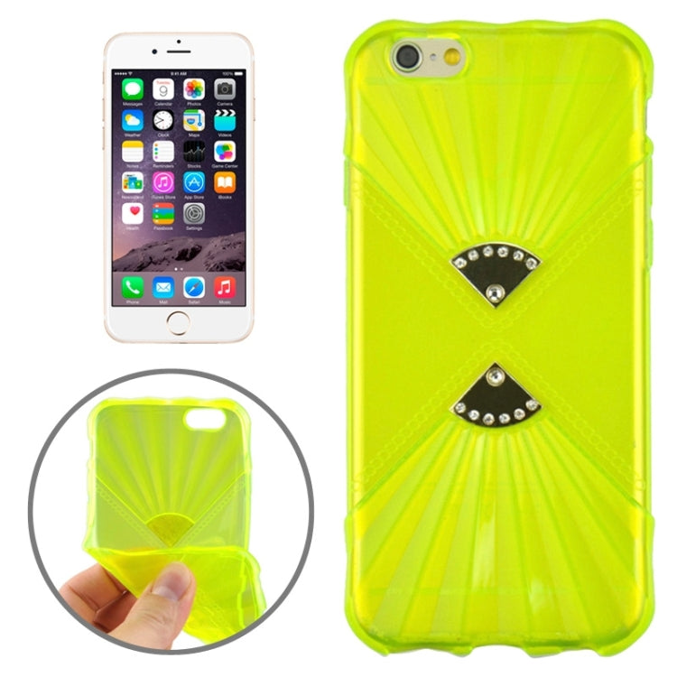 0.6mm Ultra-thin Double Fans Diamond-encrusted TPU Case for iPhone 6 Plus & 6S Plus